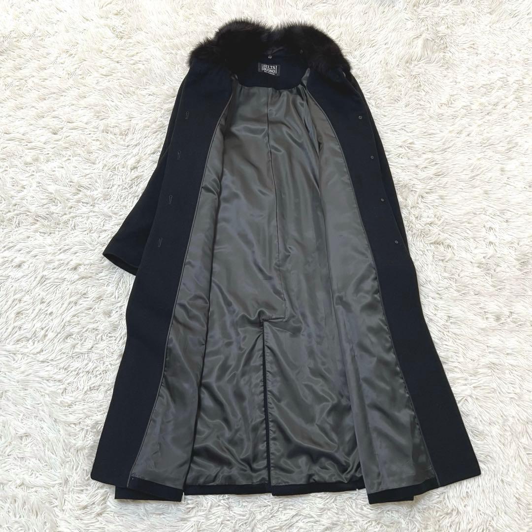 おさかなパンダです。カシミヤ100% ロングコート襟ファー 2way