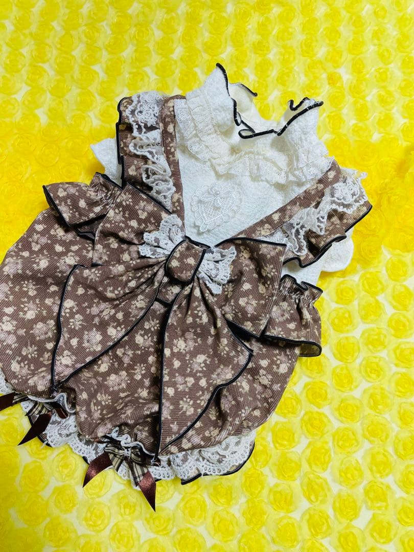 つむぎ　犬服　ハンドメイド　わんこ服　エレガントワンピ