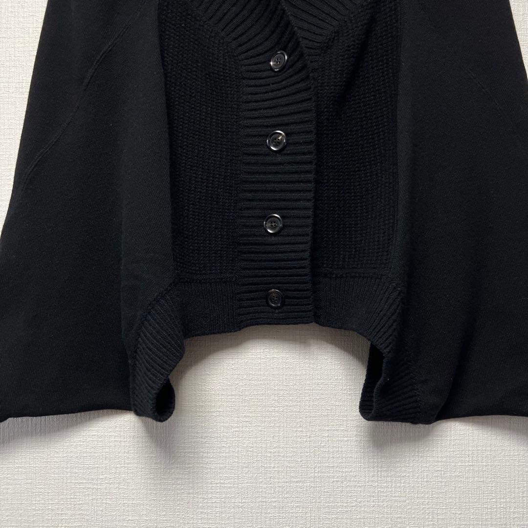 ウールカシミヤ✨ ルイヴィトン ポンチョカーディガン ニット ケープ 黒 L