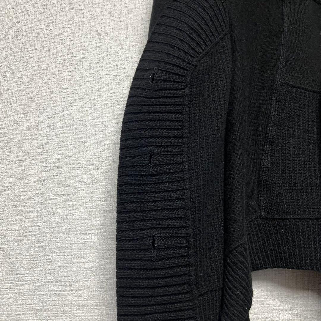 ウールカシミヤ✨ ルイヴィトン ポンチョカーディガン ニット ケープ 黒 L