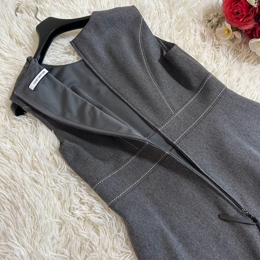 未使用級✨洗える◎フォクシー 定価6.3万 春に◎ノースリーブ ワンピース 40