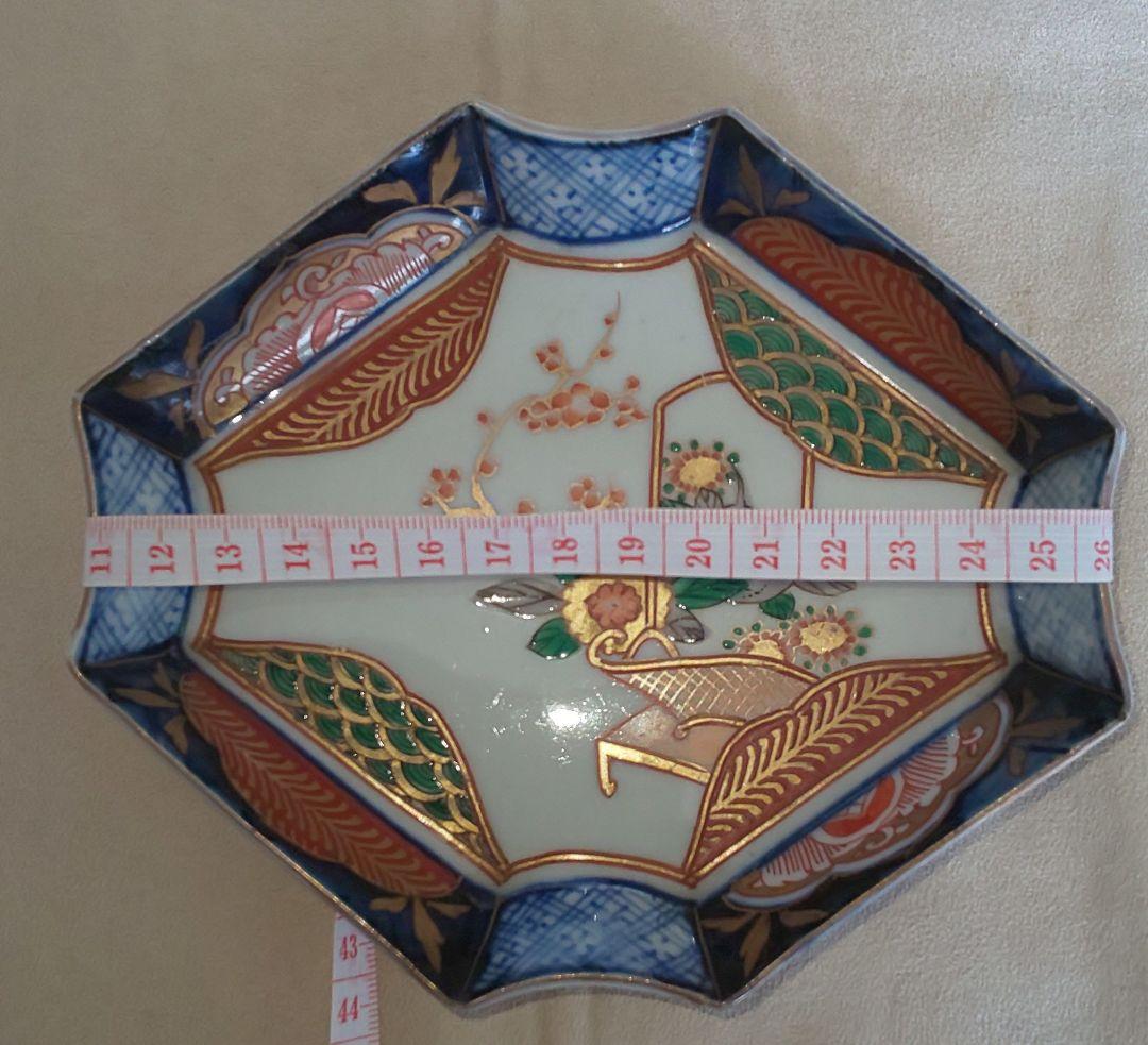 古伊万里　色絵　八角形陶磁器皿 5枚セット