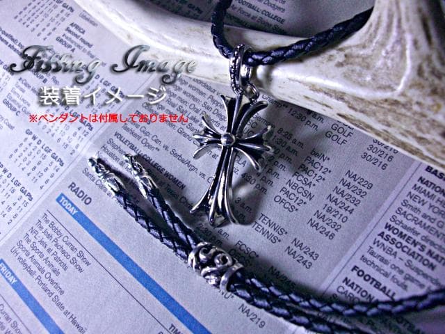 【MARU】100cm 革紐 ネックレス シルバー925 ボロチップ
