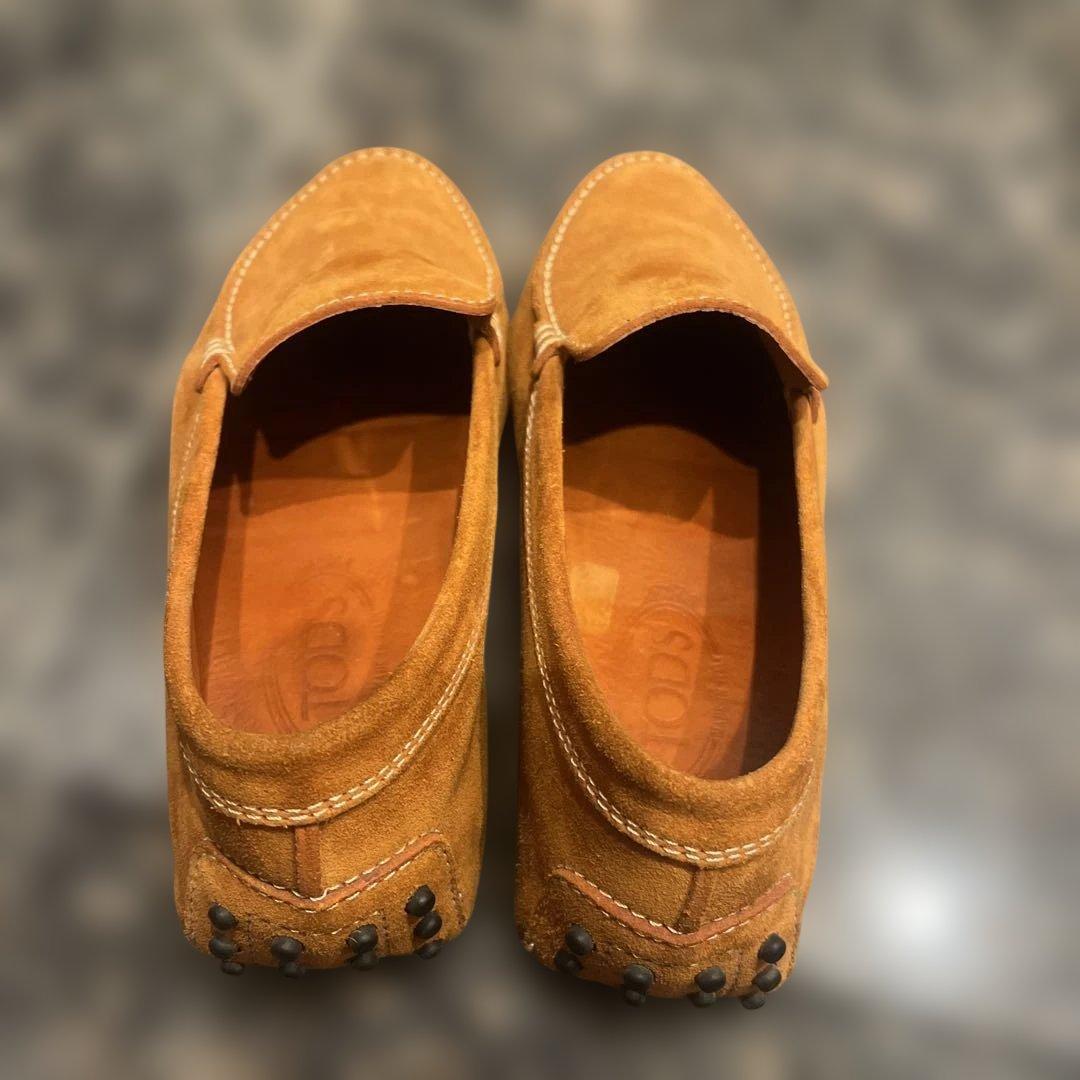 TOD'Sトッズ モカシン デッキシューズ 7 26cm スエード オレンジ