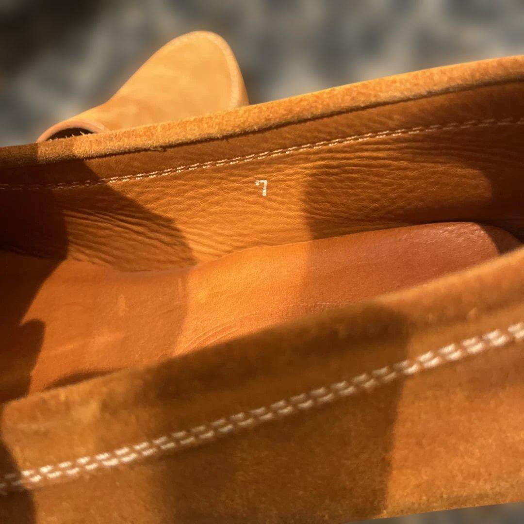 TOD'Sトッズ モカシン デッキシューズ 7 26cm スエード オレンジ