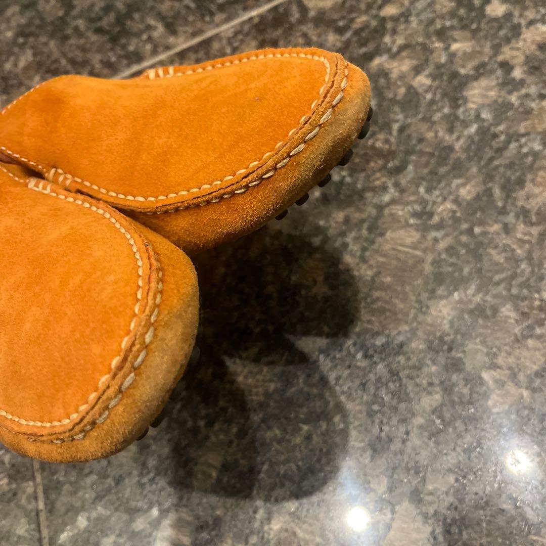 TOD'Sトッズ モカシン デッキシューズ 7 26cm スエード オレンジ