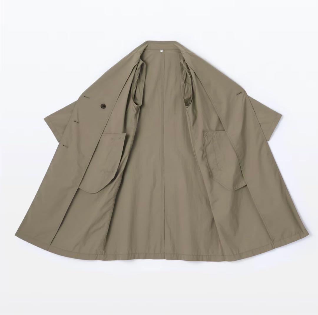 MUJI 撥水 トレンチコート 婦人XL・グレイッシュブラウン