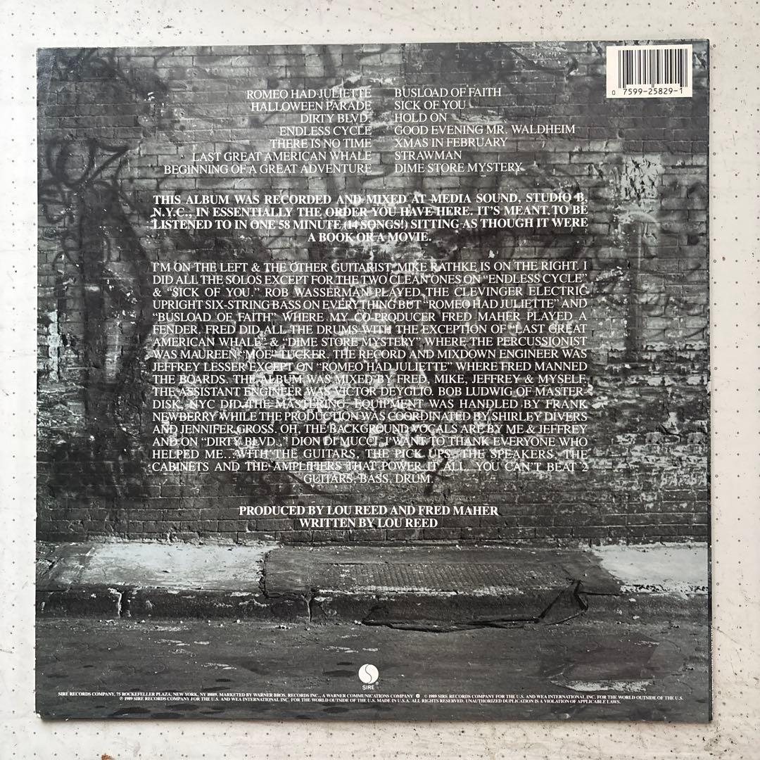 Lou Reed / New York USオリジナル盤 LP 1989年
