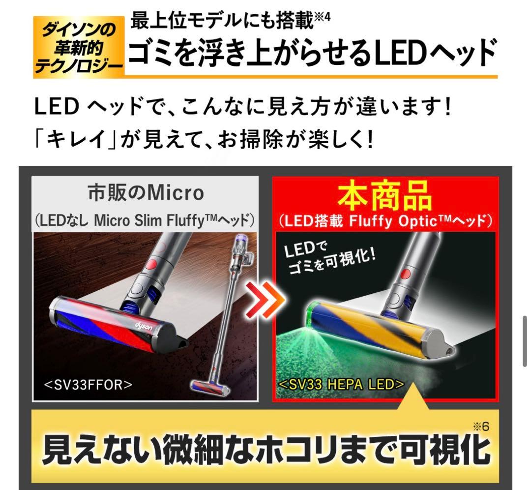 Dyson Micro Plus LED HEPA SV33 スタンド付き