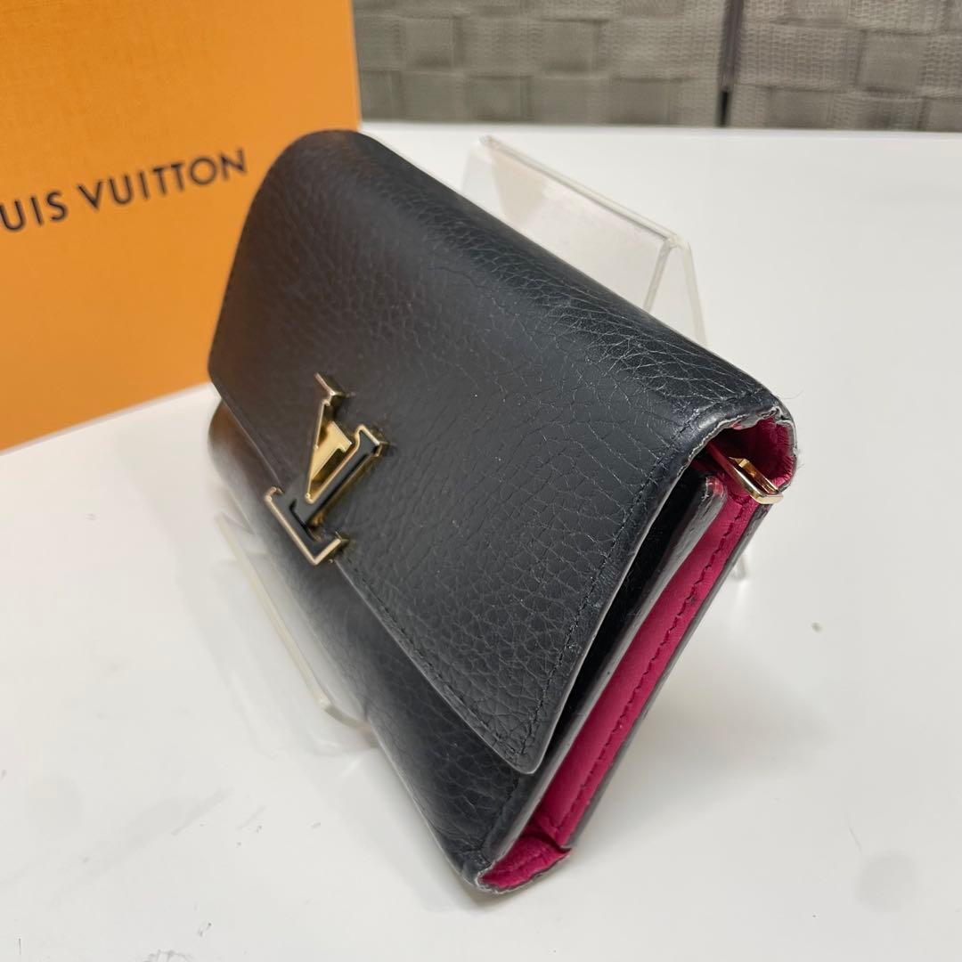 ミ*い様 LOUIS VUITTON カプシーヌ　三つ折り財布 ブラック