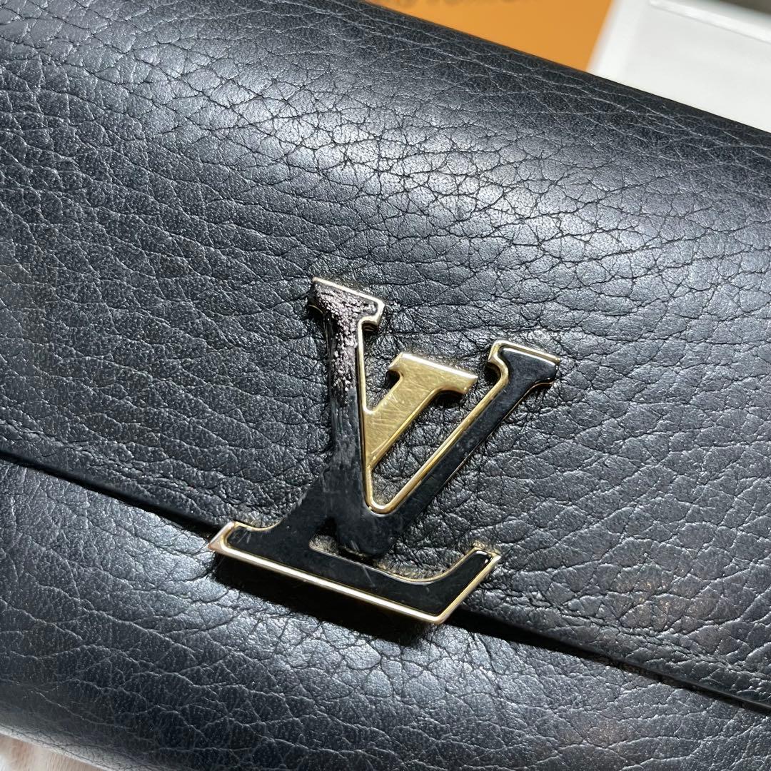 ミ*い様 LOUIS VUITTON カプシーヌ　三つ折り財布 ブラック