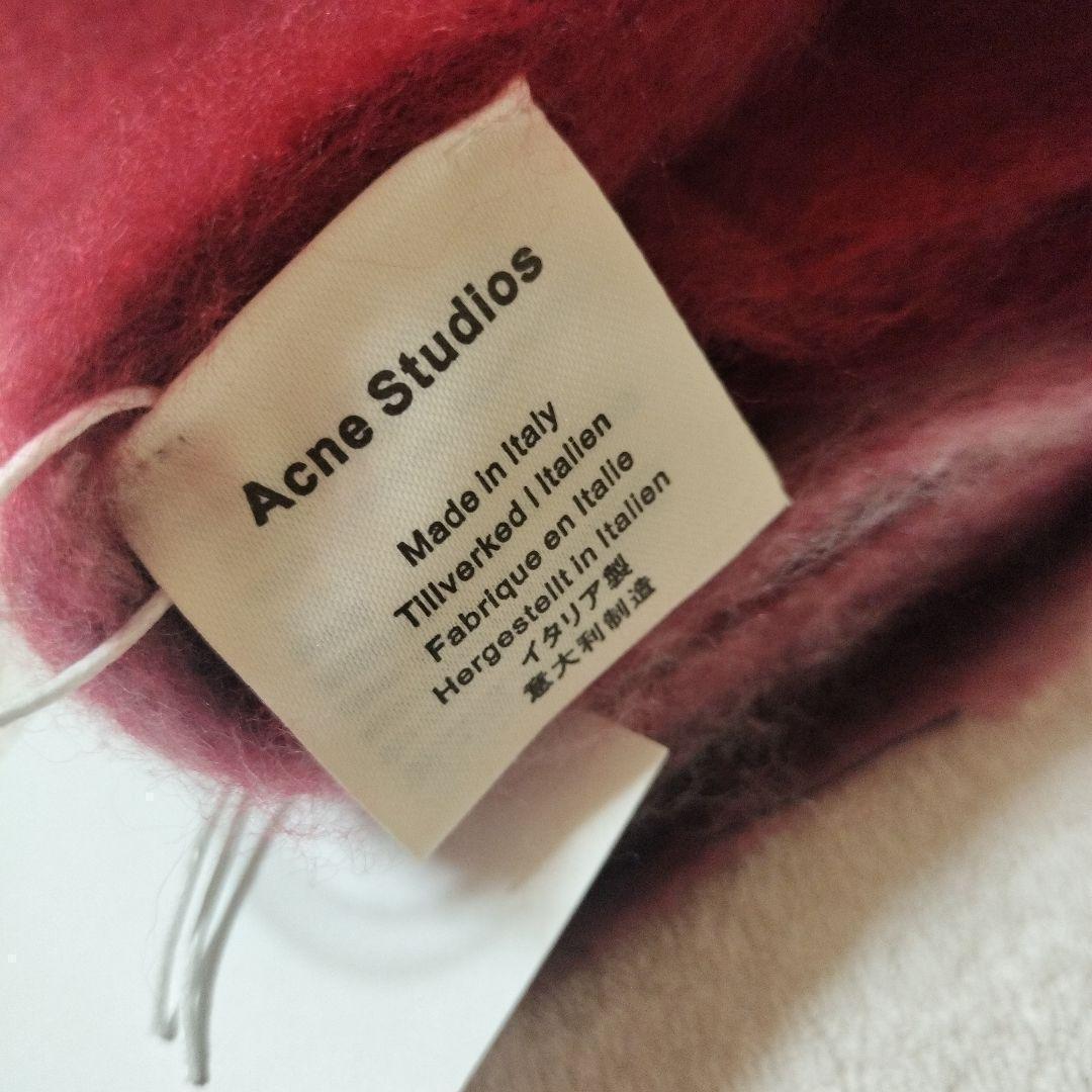 赤　マフラー　Acne Studios　チェック柄　　スカーフ