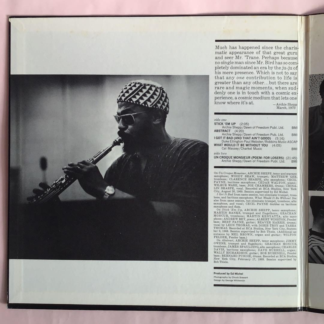 【スピリチュアルジャズ】Archie Shepp For Losers LP