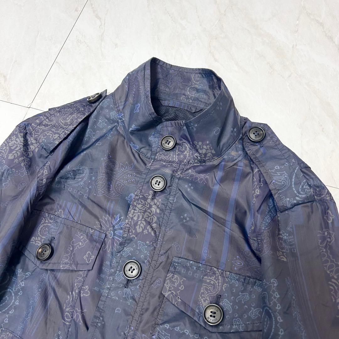 近年 極美品 ETRO ナイロン ミリタリー ジャケット ペイズリー S