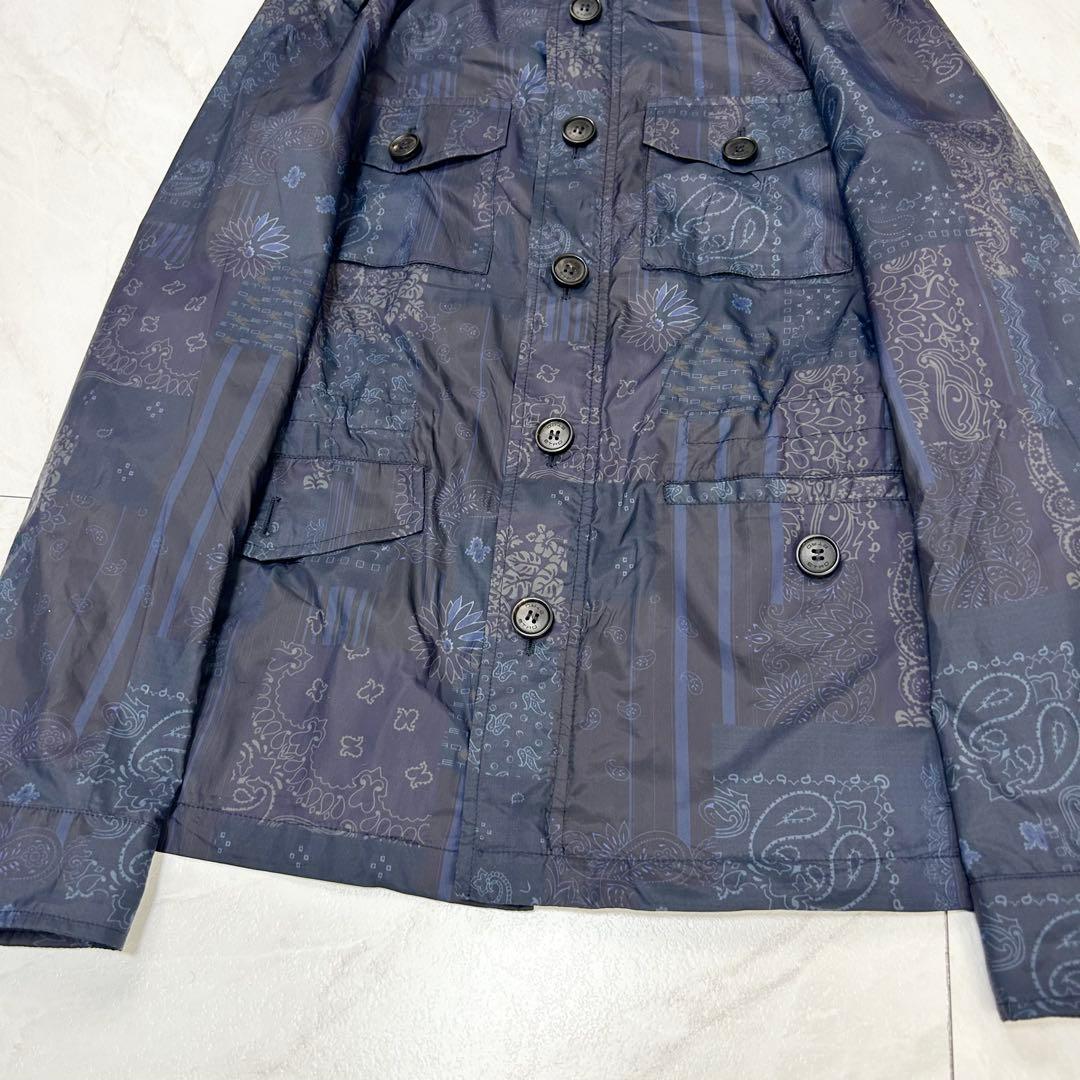 近年 極美品 ETRO ナイロン ミリタリー ジャケット ペイズリー S