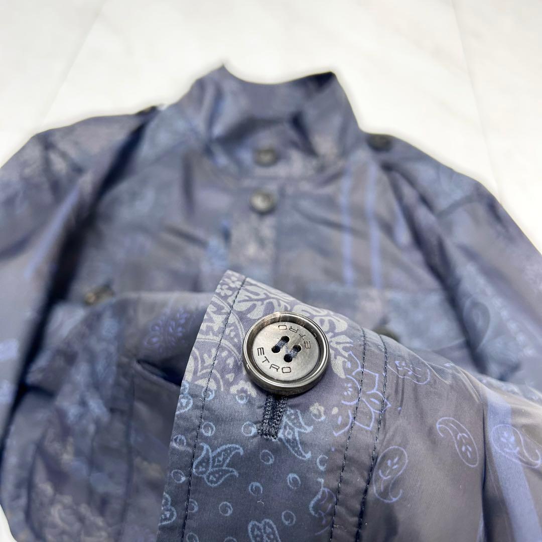 近年 極美品 ETRO ナイロン ミリタリー ジャケット ペイズリー S