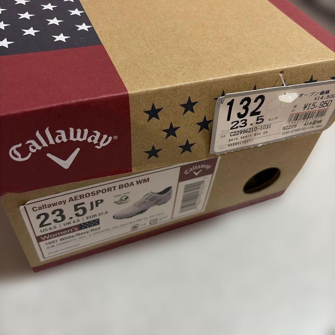 Callaway ゴルフシューズ 美品 女性用ホワイト ダイヤル式　23.5cm