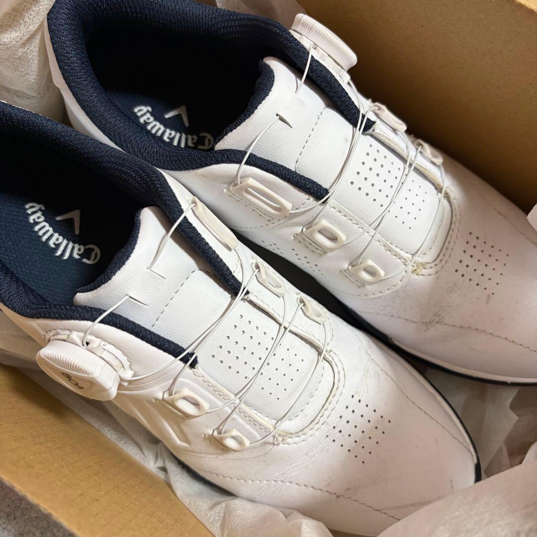 Callaway ゴルフシューズ 美品 女性用ホワイト ダイヤル式　23.5cm