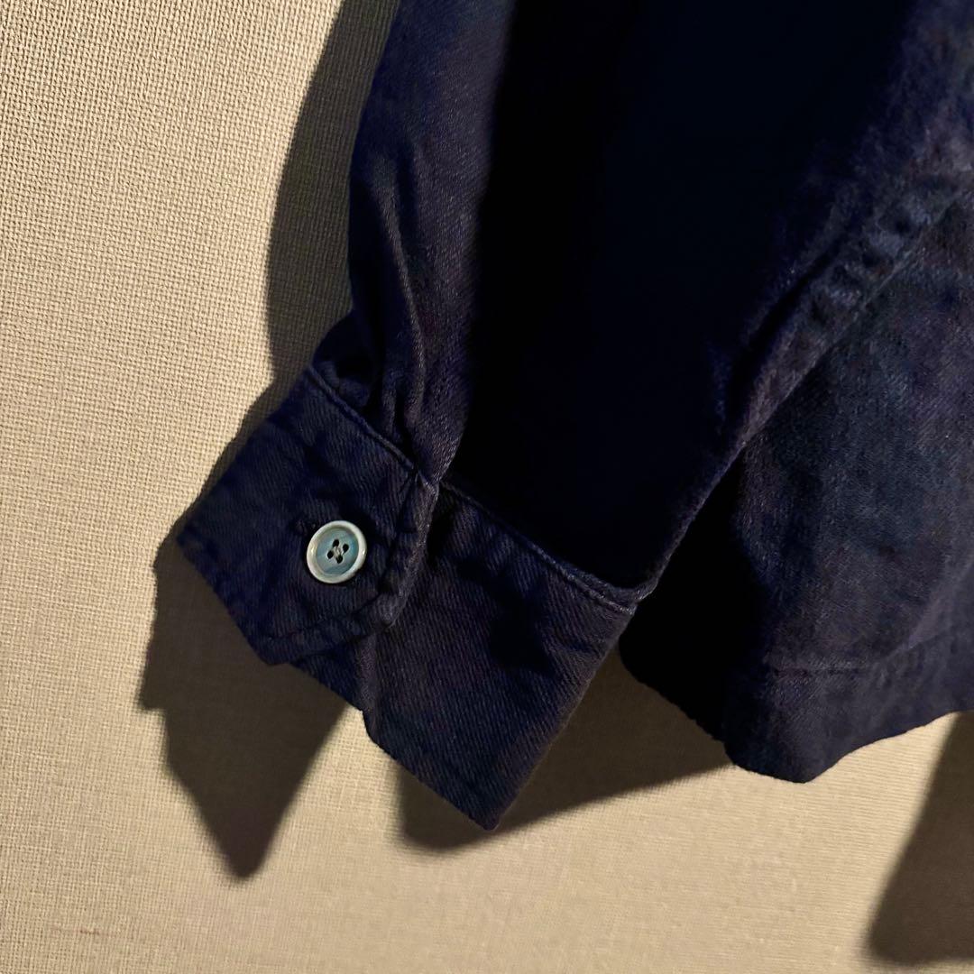 【HOUSTON】 COTTON LINEN VIETNAM JACKET紺XL