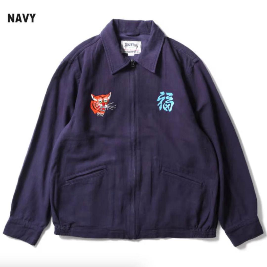 【HOUSTON】 COTTON LINEN VIETNAM JACKET紺XL
