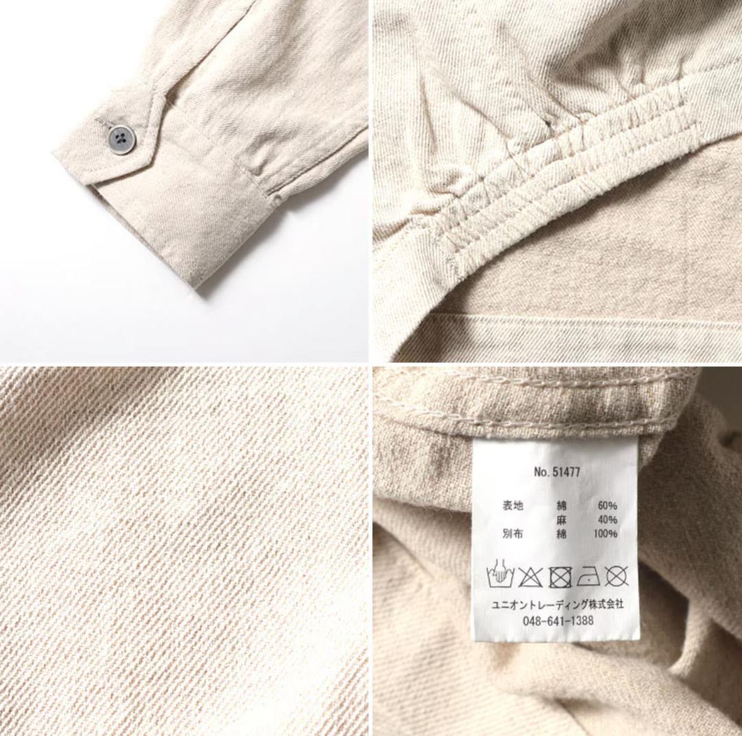 【HOUSTON】 COTTON LINEN VIETNAM JACKET紺XL