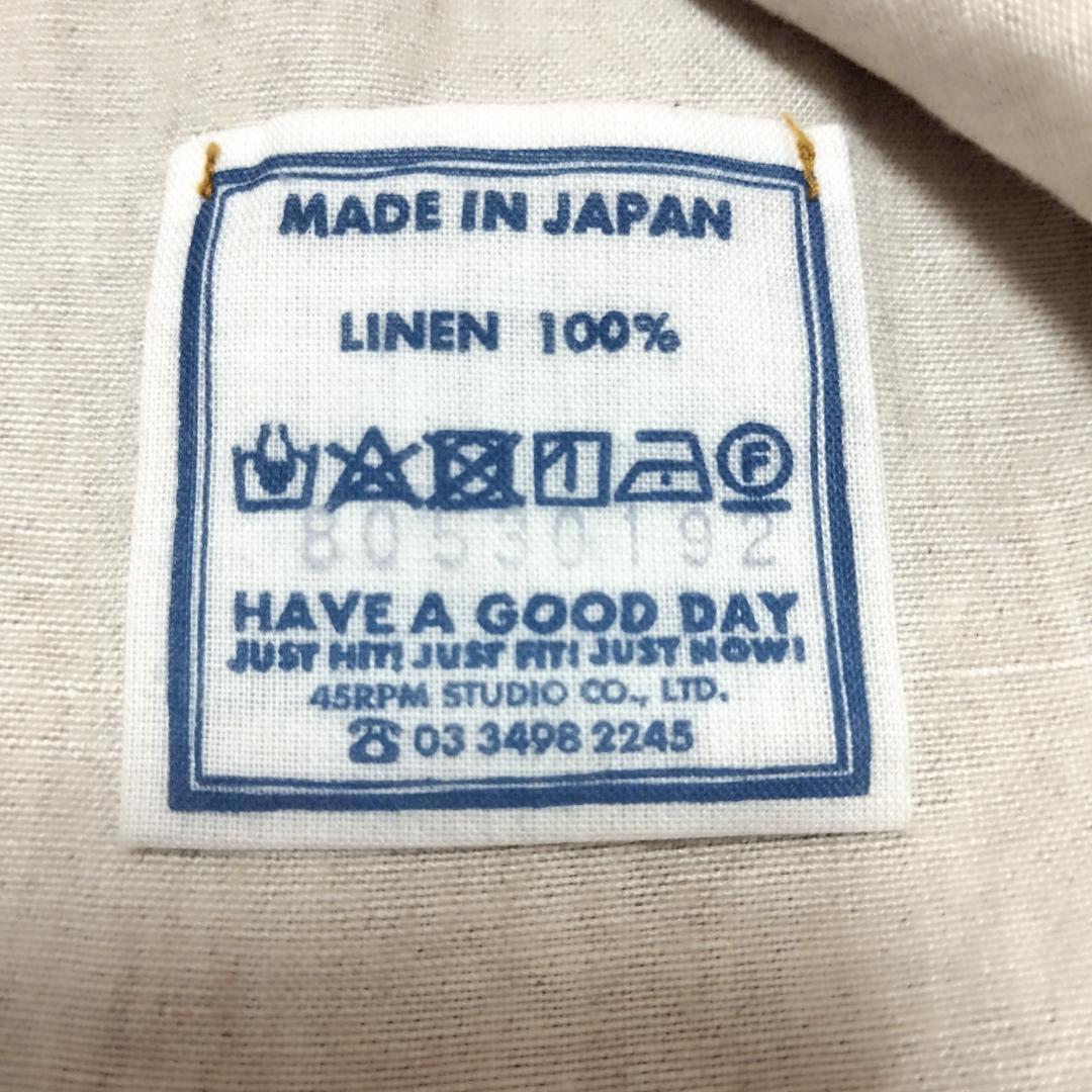 45R リネンの908Tシャツ 大きめ 麻100%