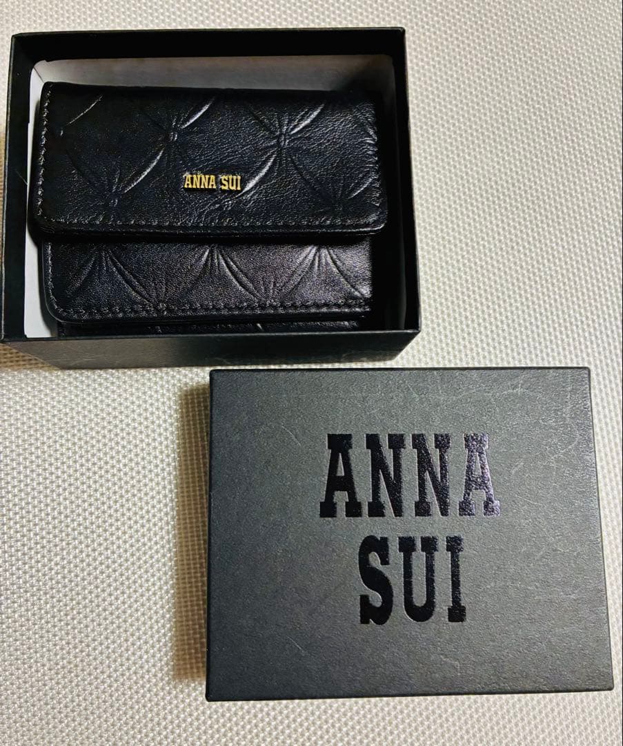 ルフナさま専用　ANNA SUI ブラック 三つ折り財布 箱付き