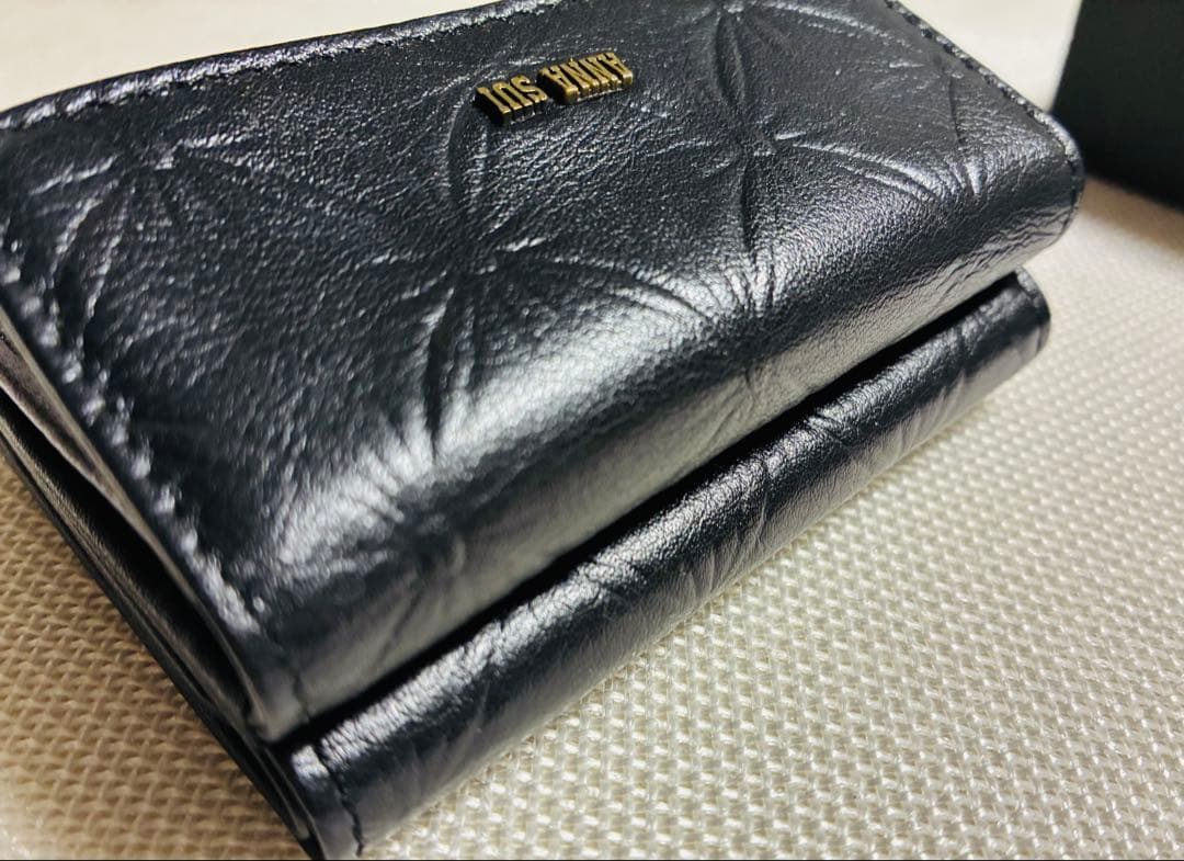 ルフナさま専用　ANNA SUI ブラック 三つ折り財布 箱付き