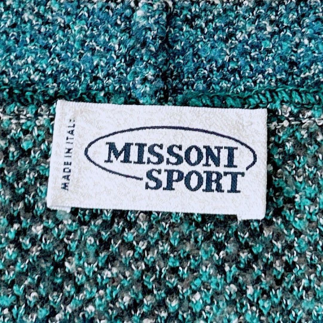 美品✨MISSONI 3D カーディガン 総柄　イタリア製　グリーン系　40