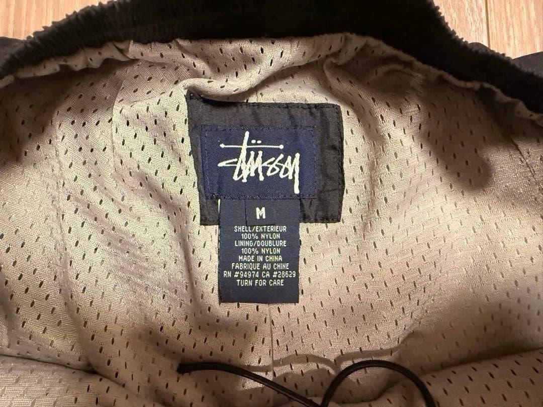【STUSSY】ステューシー ナイロンパンツ トラックパンツM 黒 サイドライン