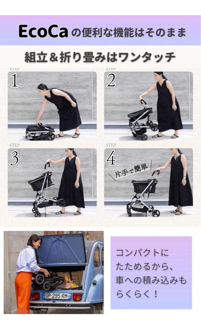 EcoCa エコカエクセラ 【保冷バッグ2個セット】 ショッピングカート 台車
