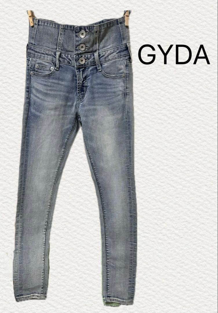 GYDA ハイウエスト　ウエストクロス　スキニー　デニムパンツ　S