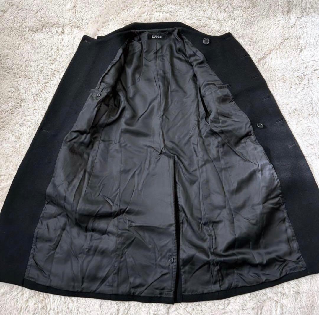 ZUCCA ズッカ ウールコート ダブルボタン 日本製 黒　M 90s