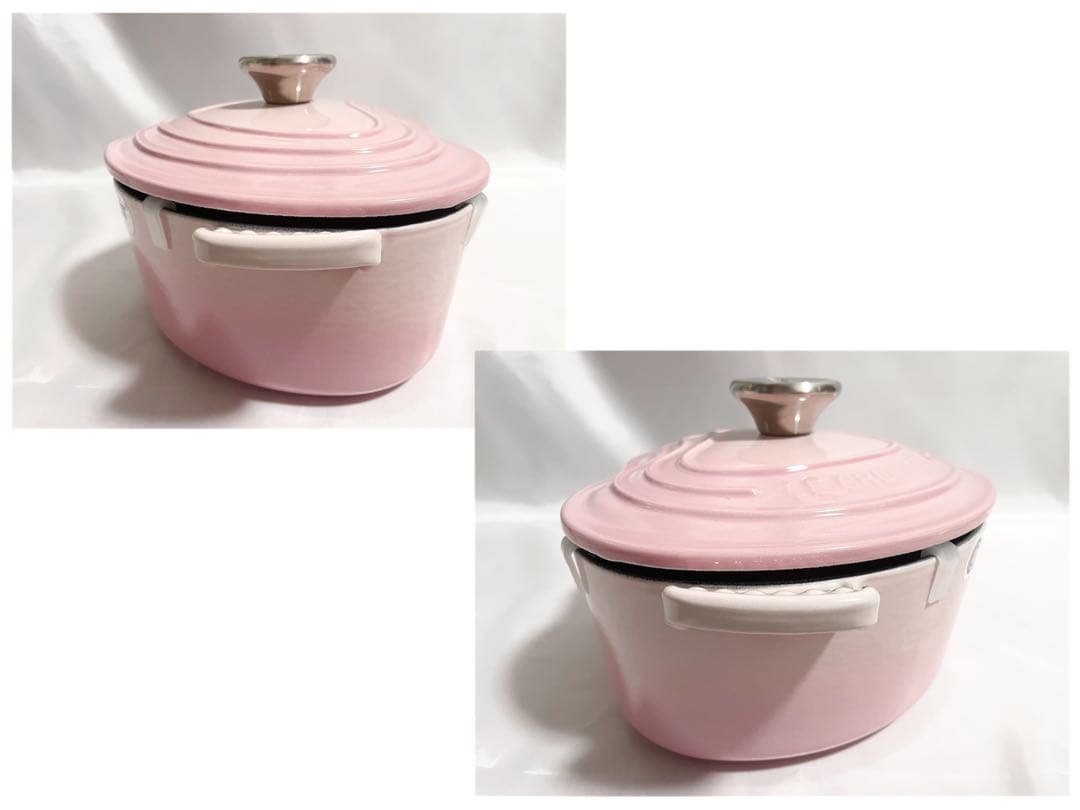 LE CREUSET ハート型 両手鍋 ココット・ダムール ループ シェルピンク