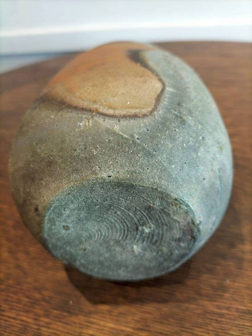 備前焼　掛花入　陶器　花器 木箱付き　　金具付き　陶芸　焼き物