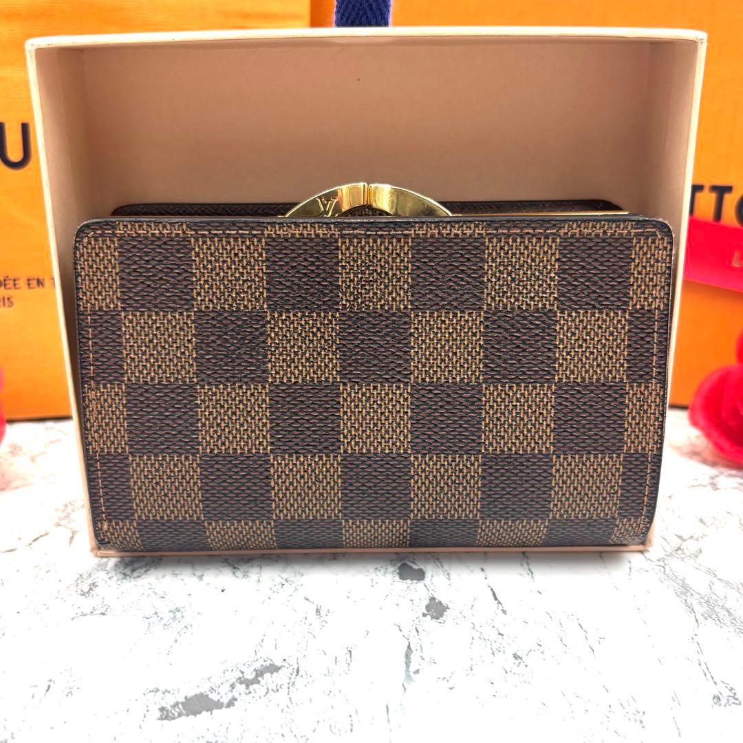 【極美品】 ルイヴィトン ダミエ ヴィエノワ がま口 折り財布