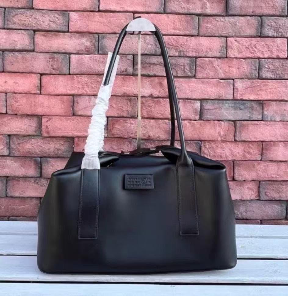 MM6 Maison Margielaブラックレザートートバッグ