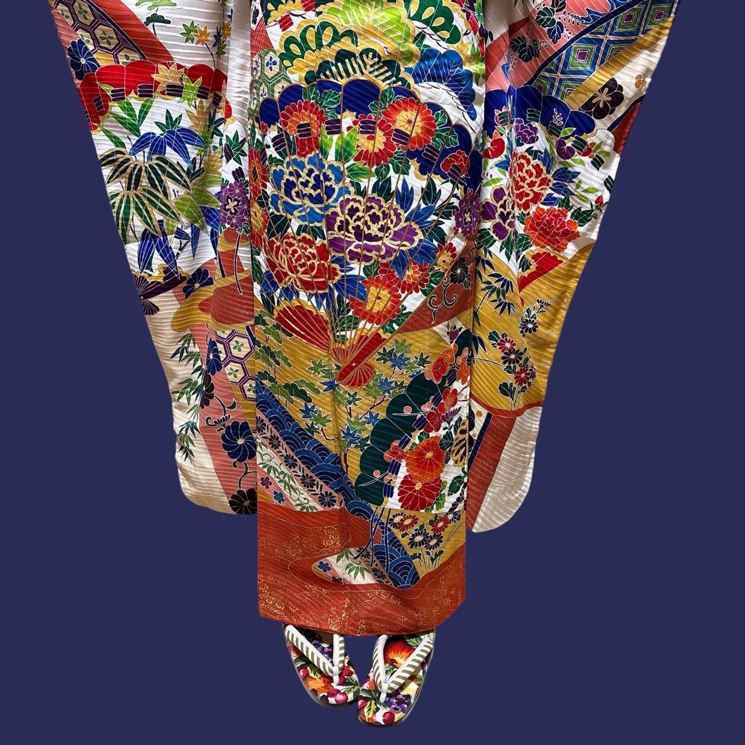 (う39) 錦彩の花宴✨豪華絢爛 手描き古典吉祥文様 アンティーク振袖セット㊗️