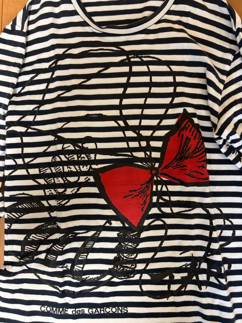 COMME des GARÇONS ストライプ 長袖Tシャツ　イラスト