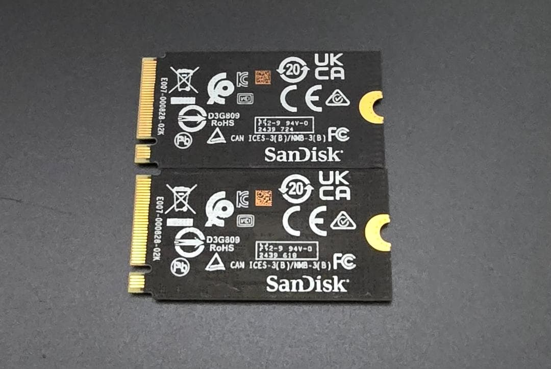 中古 M.2 NVMe SSD 512GB 2枚セット　1-5
