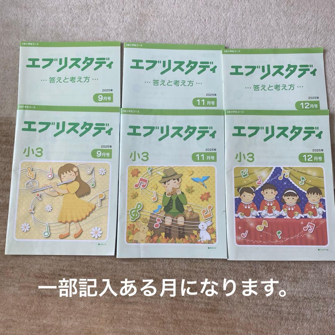 未記入(エブリスタディ9.11.12以外)Z会　2025年度　 小3 テキスト