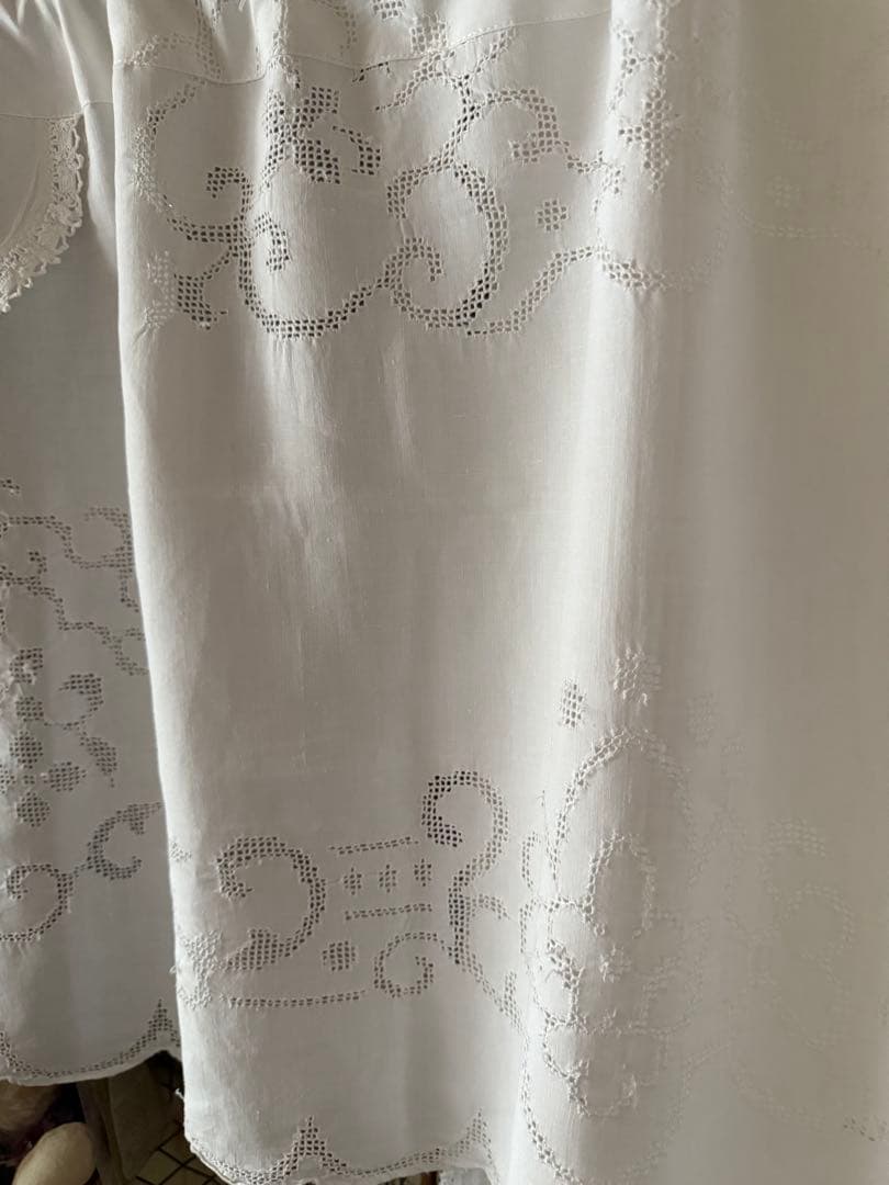 フランスアンティーク刺繍カフェカーテンஐ⋆*ドイリー付き♡