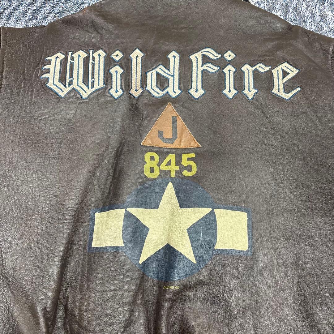 90s AVIREX A-2 Wild Fireレザーフライトジャケット