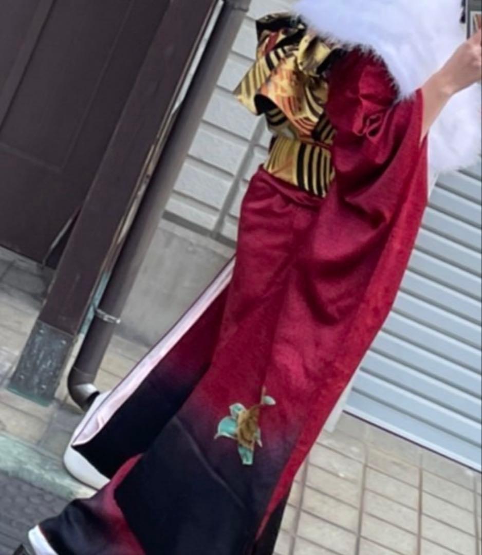 【限定値下げ】振袖　赤黒
