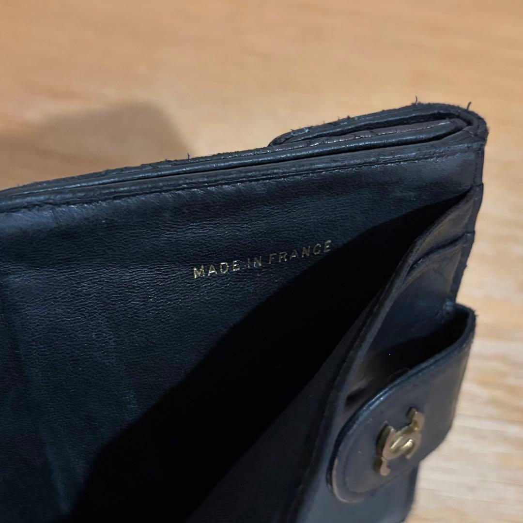正規品 CHANEL ビコローレ ラムスキン 二つ折り財布 Wホック シャネル