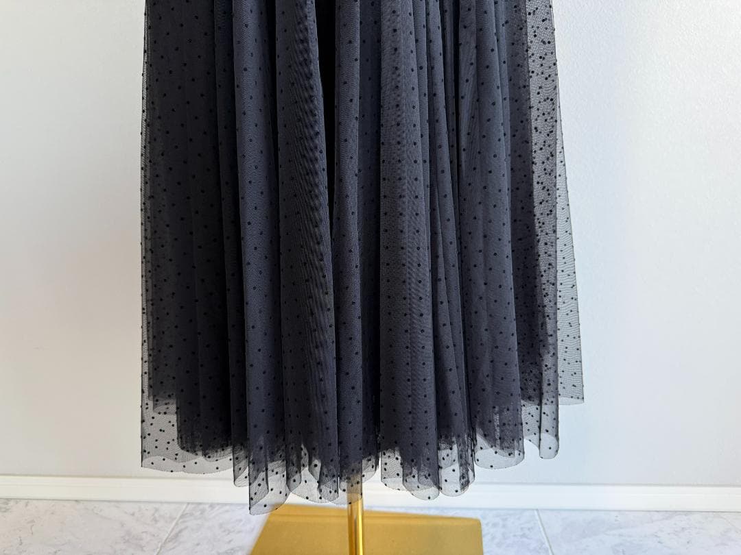 現行完売品★JENNEジェンヌ 2WAYチュールドットスカート M（リボンなし）