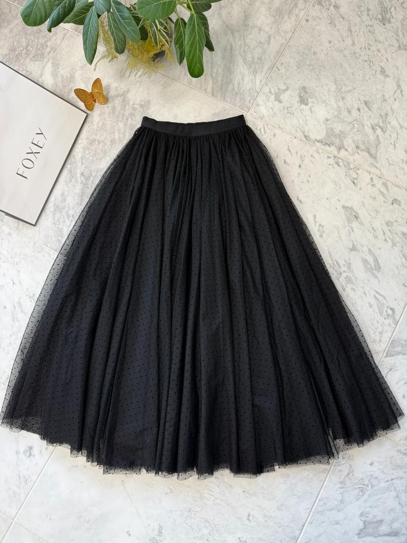 現行完売品★JENNEジェンヌ 2WAYチュールドットスカート M（リボンなし）