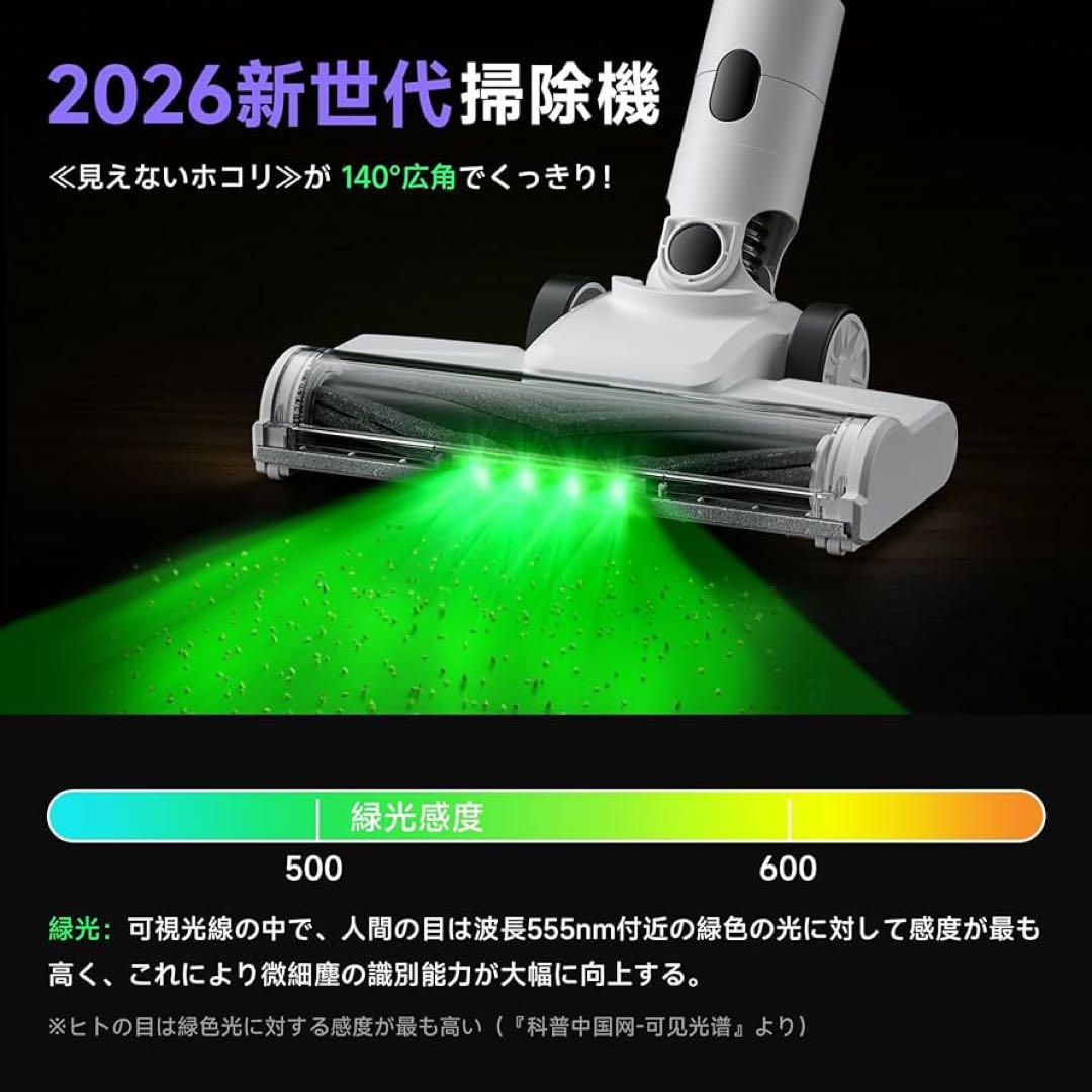 掃除機 コードレス 75kPa強力吸引 自立式 軽量 スティッククリーナー