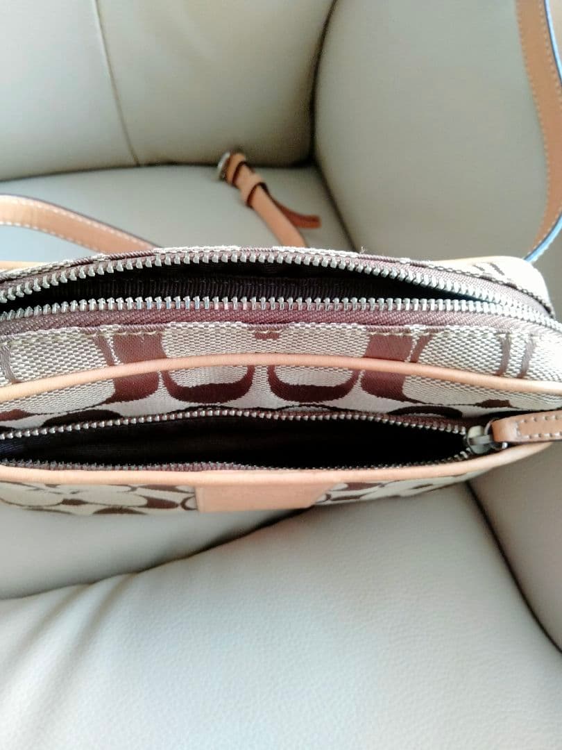 【美品未使用】』COACH ウエストポーチ シグネチャー ベージュ キャンバス