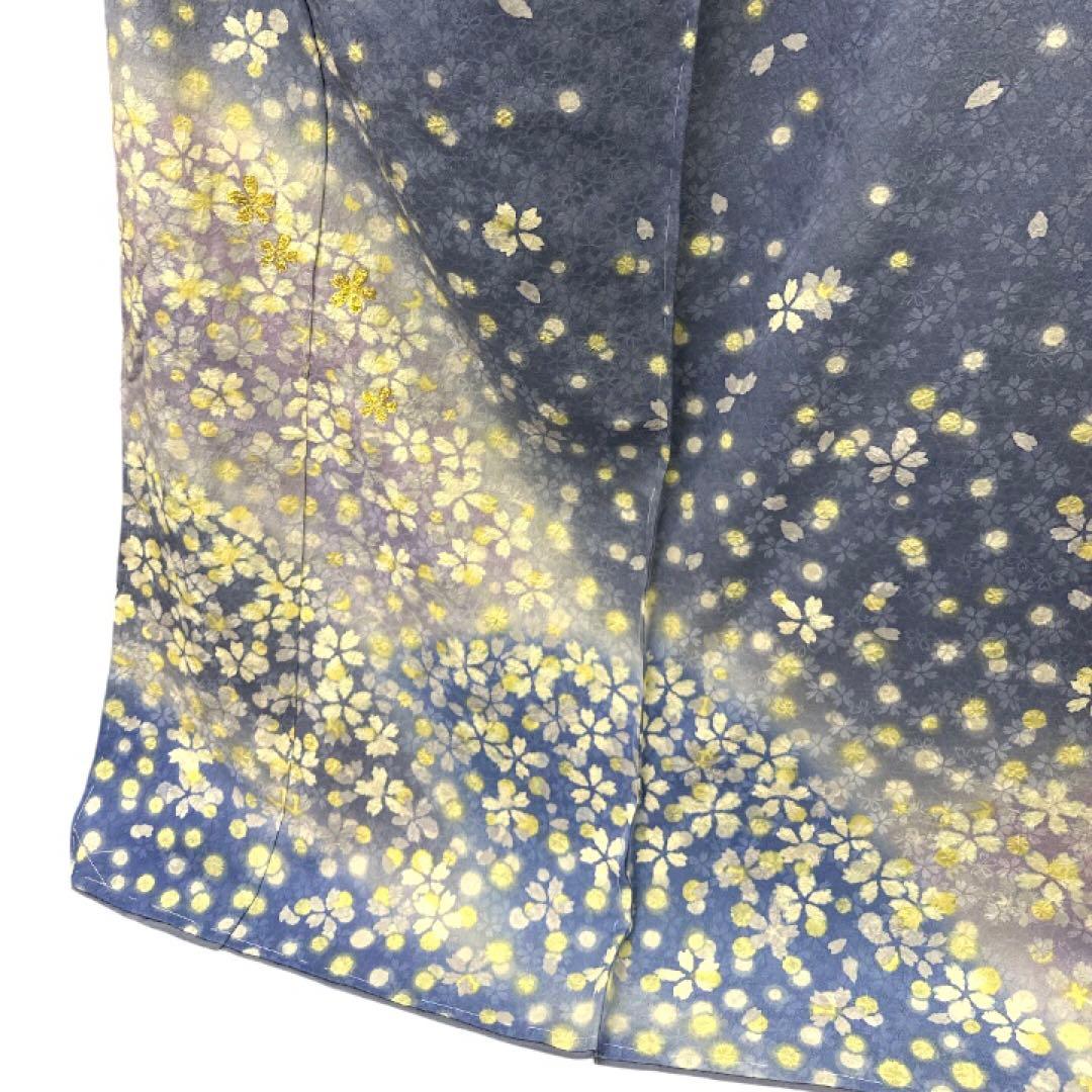 お*様 正絹 振袖 刺繍 桜吹雪 紋意匠 未仕立て品 仮絵羽